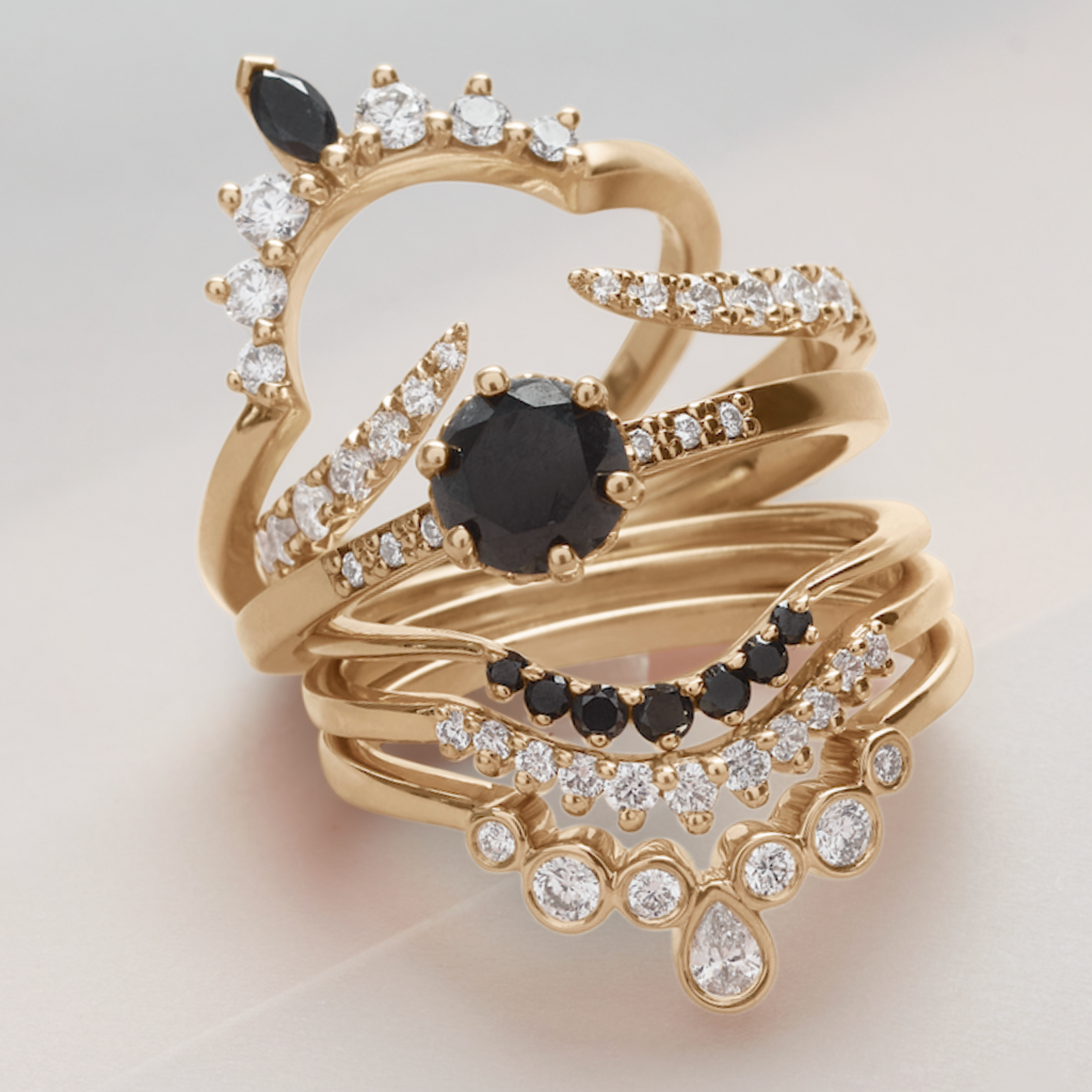 Marquise Tiara Band Suite. Available in Yellow Gold, Rose Gold, White Gold.