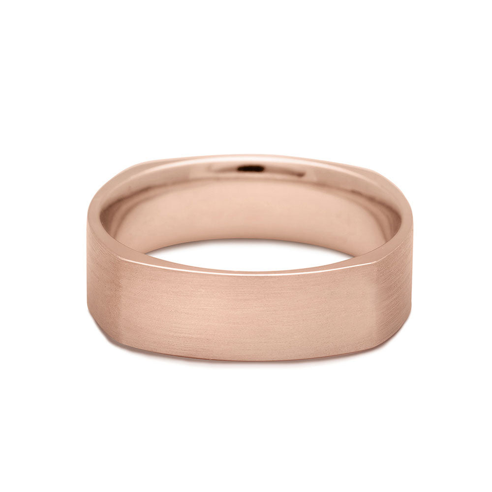 5mm Brushed Soft Rose Gold Square Band by Anna Sheffield