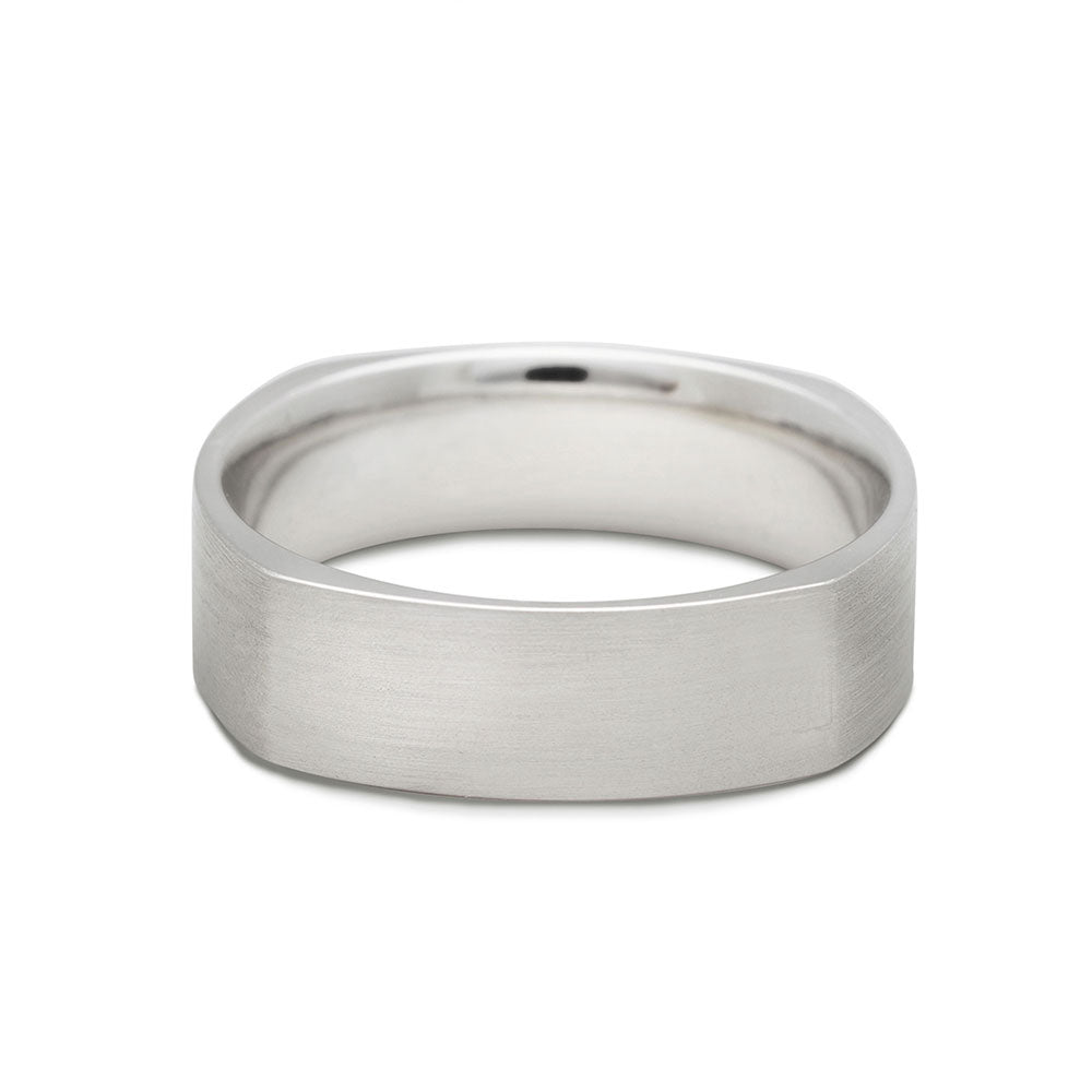 5mm Brushed Soft Square Band by Anna Sheffield. White Gold