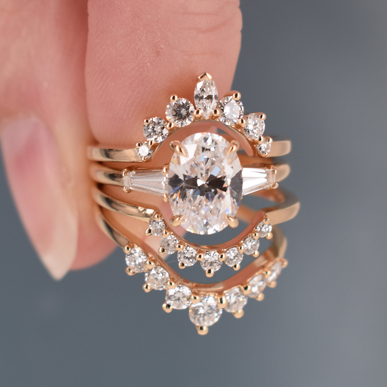 Cosmic Tiara Curve Band - 14k Gold & White Diamonds