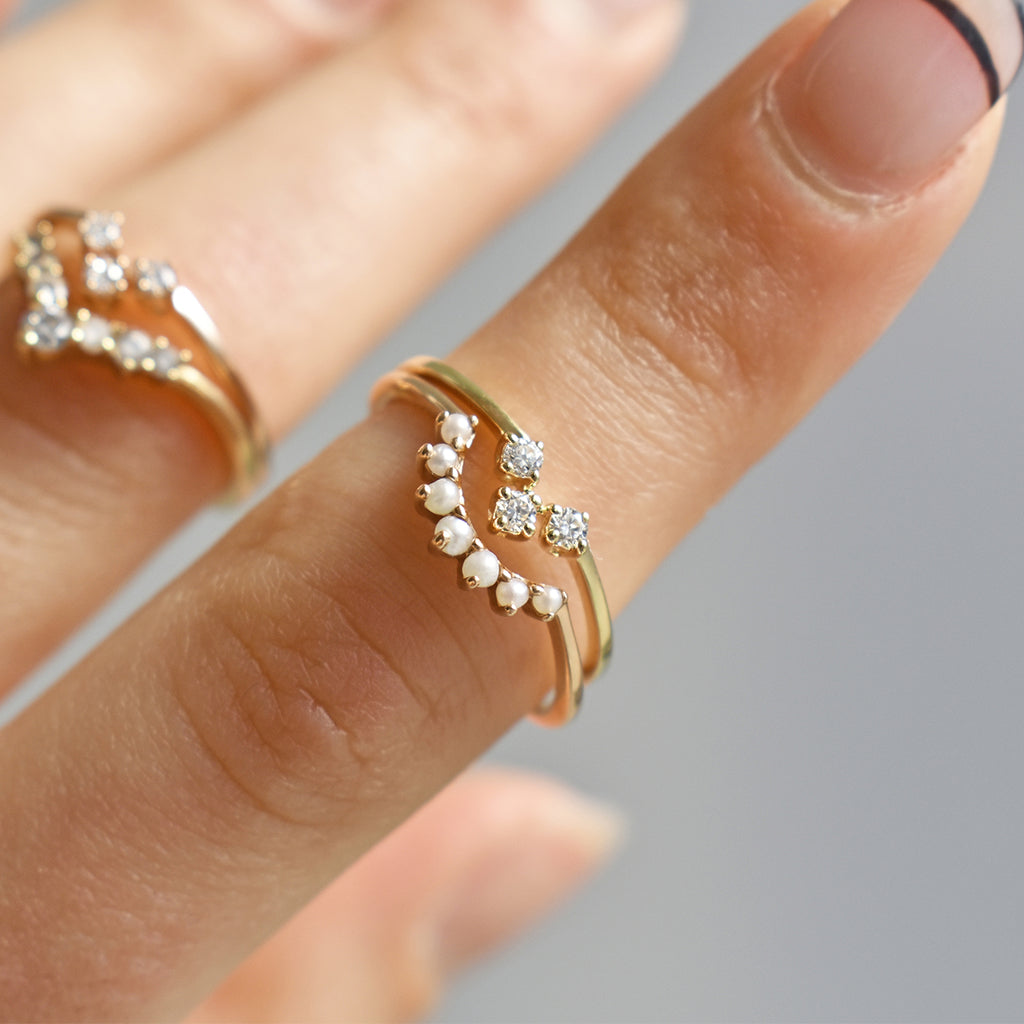 the bea band in white diamonds by anna sheffield, Available in Yellow Gold, Rose Gold, White Gold
