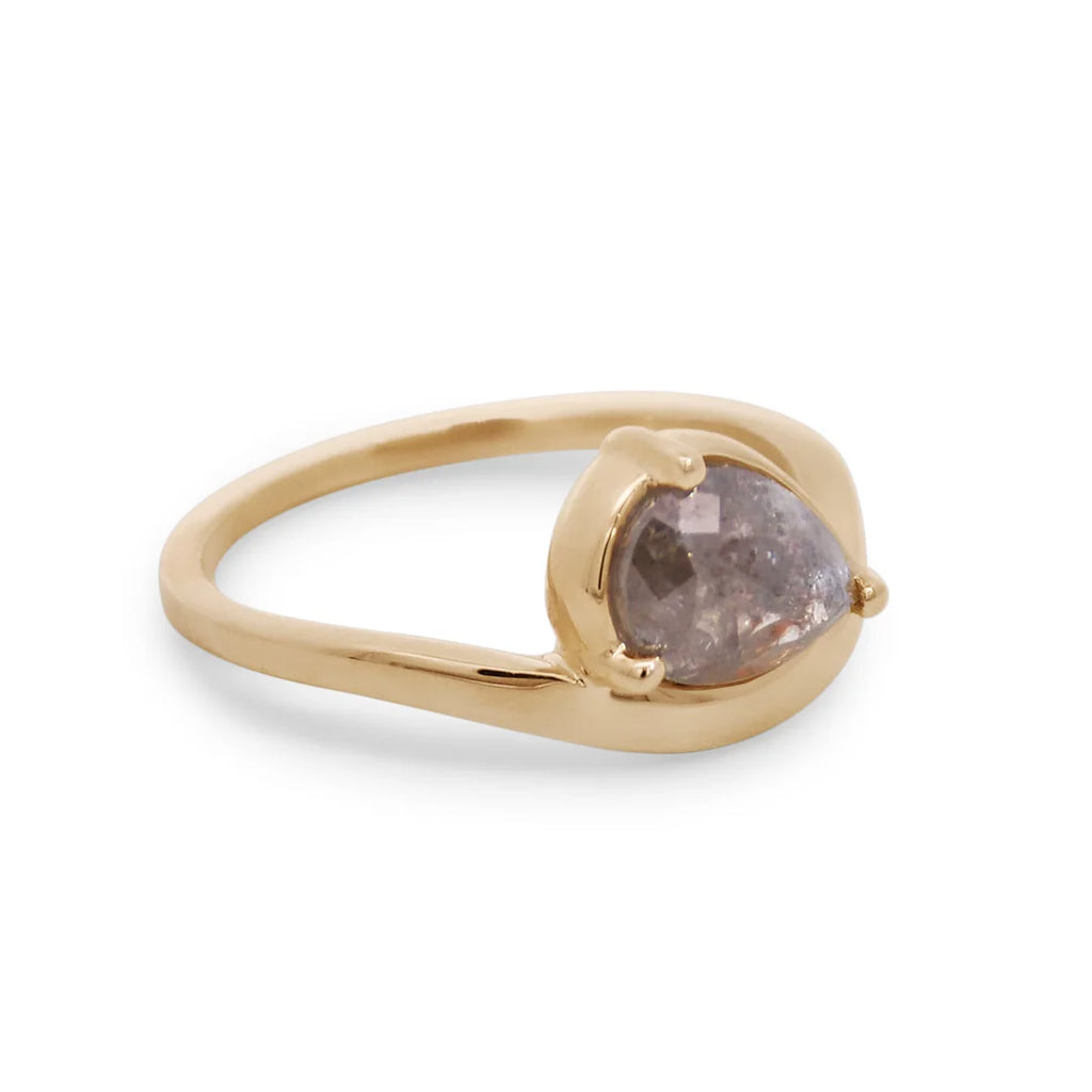 Sway Ring - Yellow Gold & Grey Diamond (1.17ct)