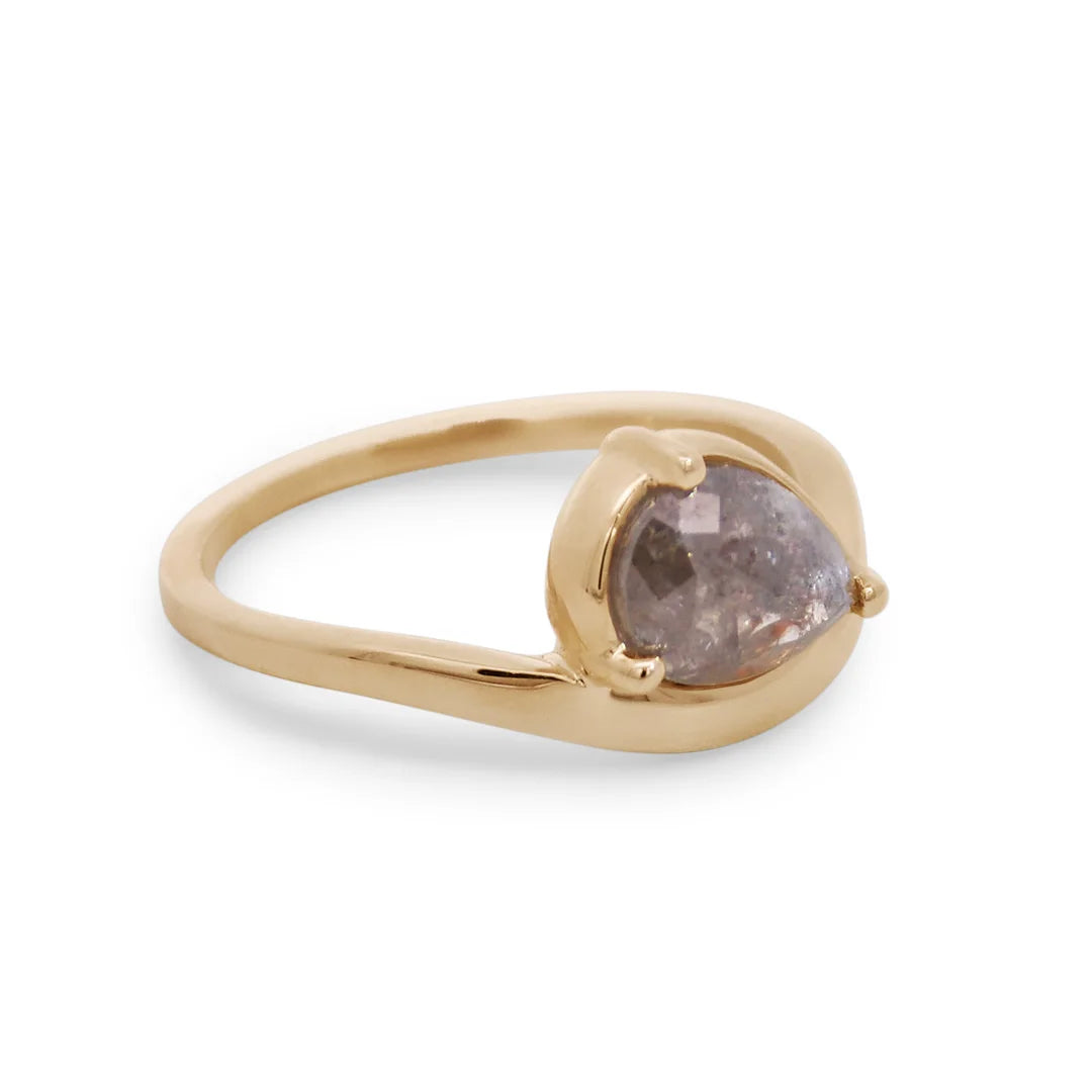 Sway Ring - Yellow Gold & Grey Diamond (1.17ct)