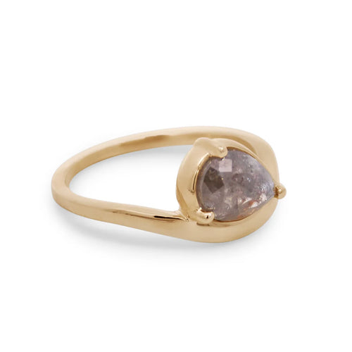 Sway Ring - Yellow Gold & Grey Diamond (1.17ct)