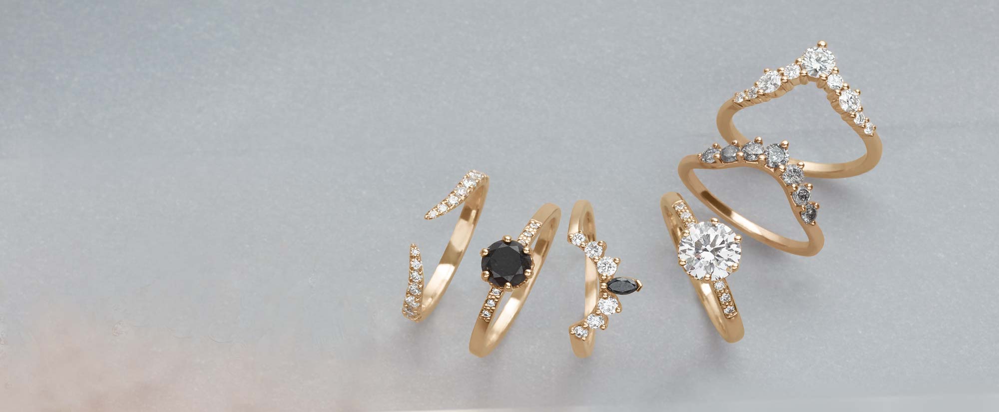 Men's and gender neutral wedding bands on anna sheffield's handmade objects dish