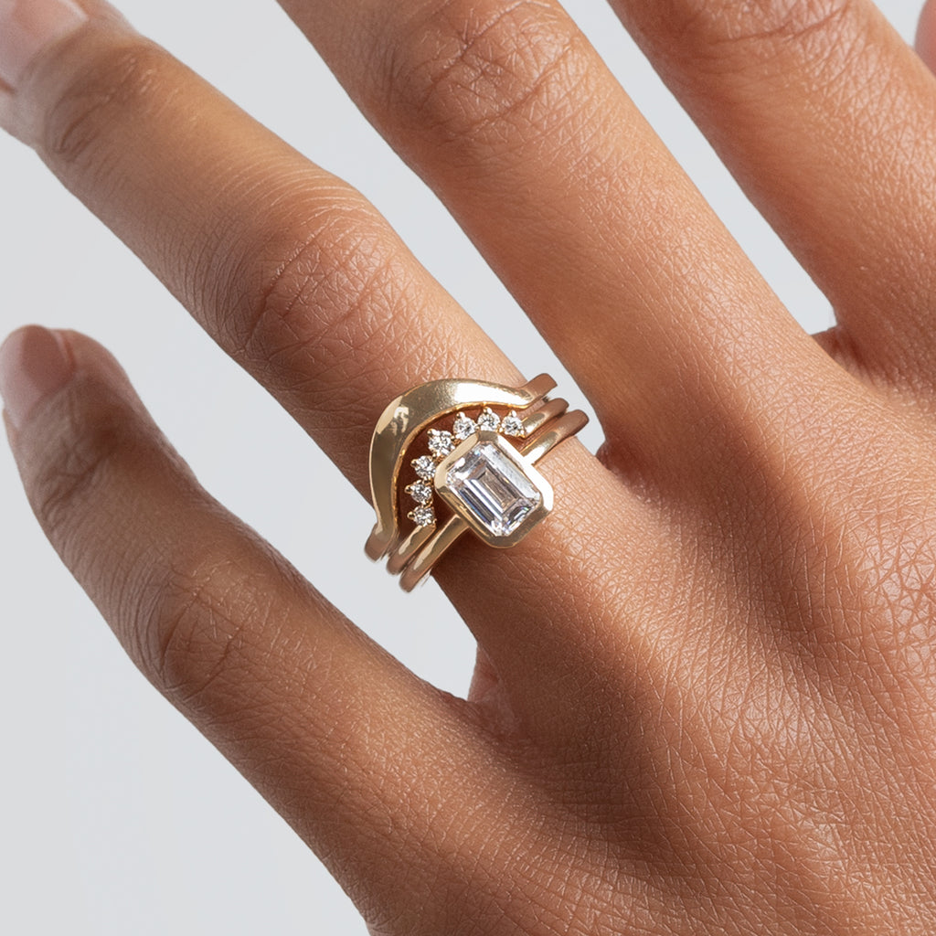 Engagement ring set by anna sheffield Yellow Gold, Rose Gold, White Gold