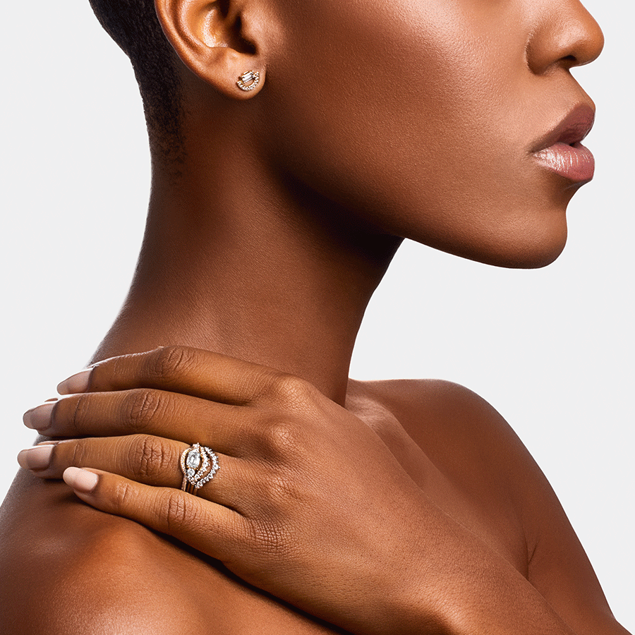 Celestine Curve Band. Available in Rose Gold.