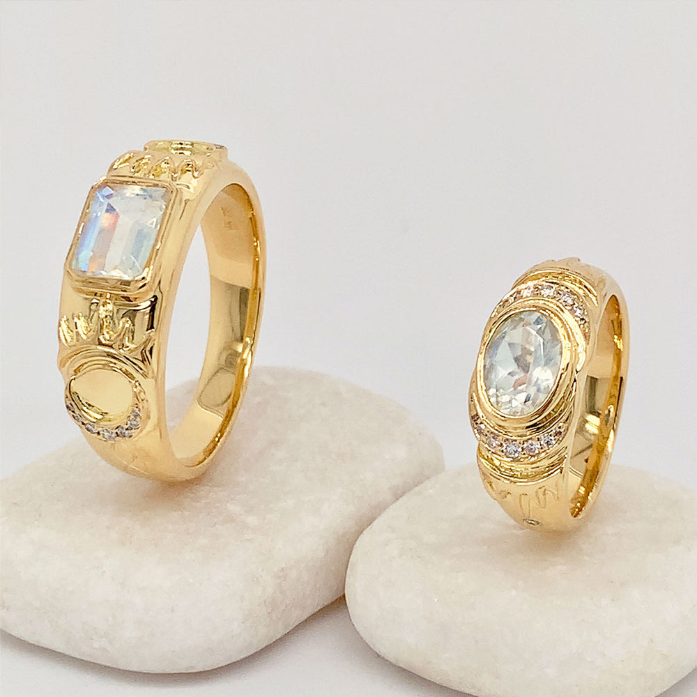 Custom Lunar Wedding Bands