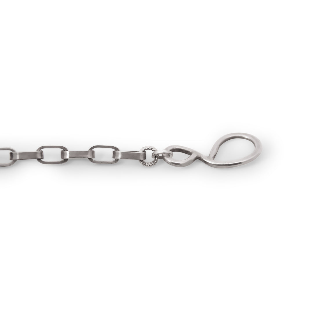 Silver chain on a white background