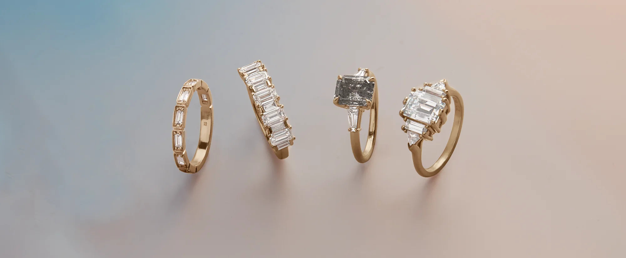 Men's and gender neutral wedding bands on anna sheffield's handmade objects dish