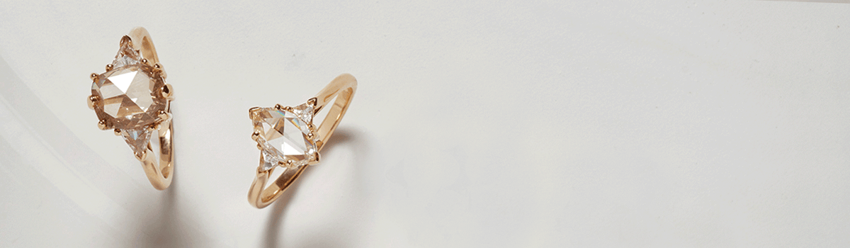 Men's and gender neutral wedding bands on anna sheffield's handmade objects dish