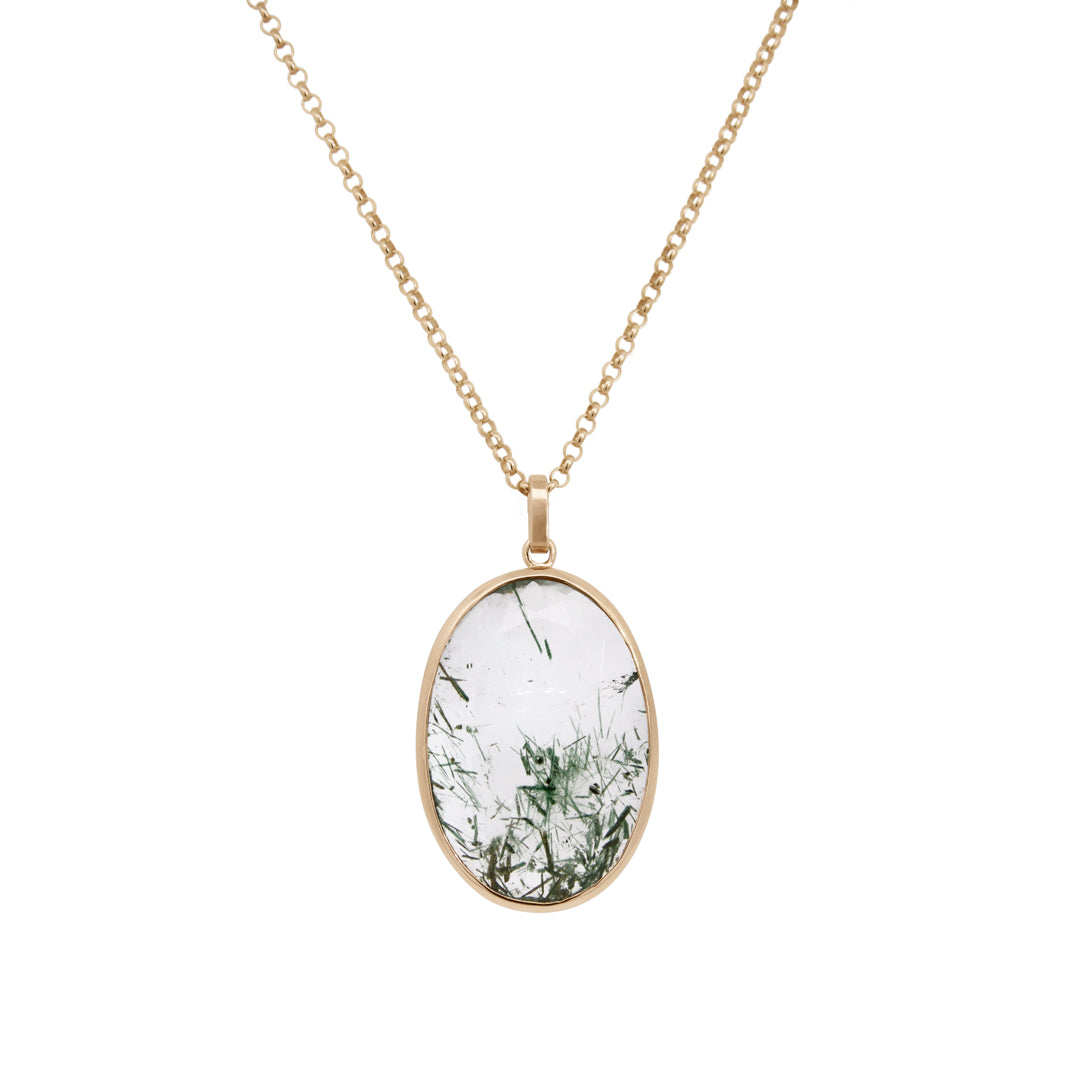 Garden Quartz Amulet Pendant - Yellow Gold & Quartz – Anna