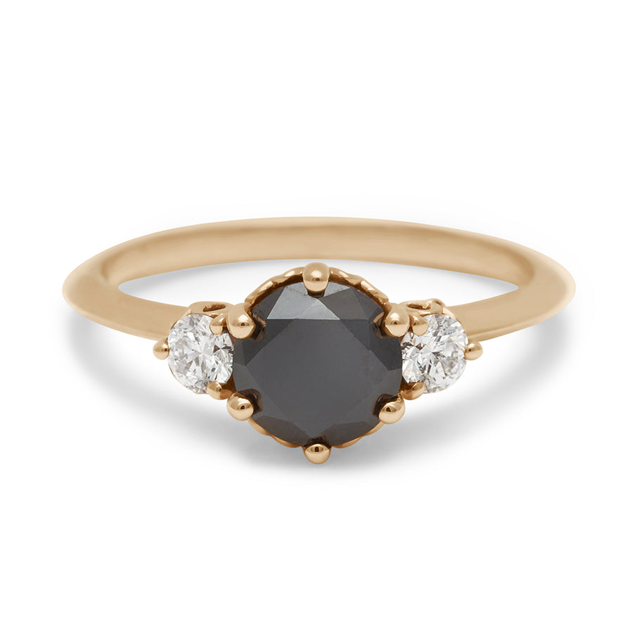 Hazeline Three Stone Ring 14k Gold & Diamond