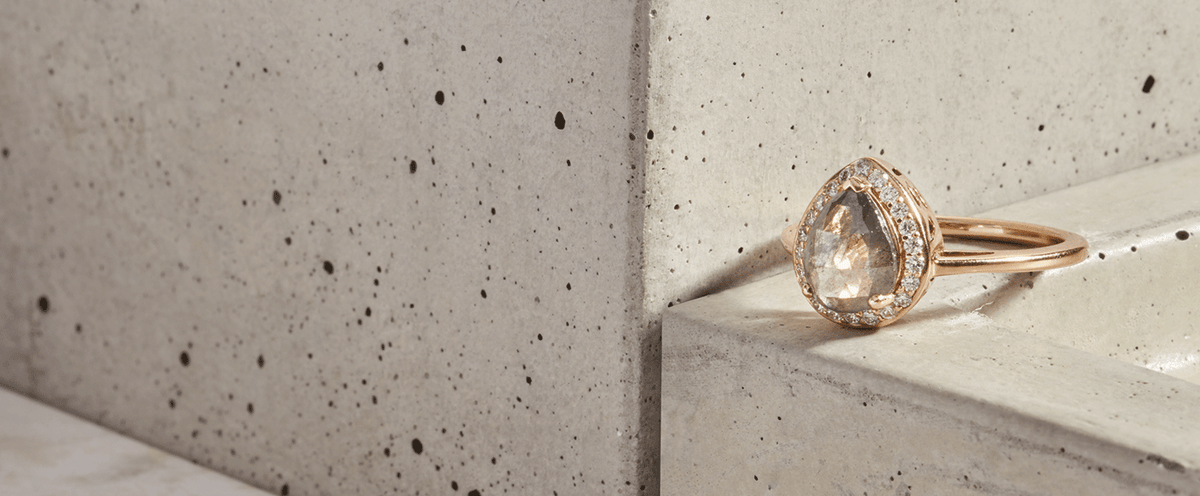 Men's and gender neutral wedding bands on anna sheffield's handmade objects dish