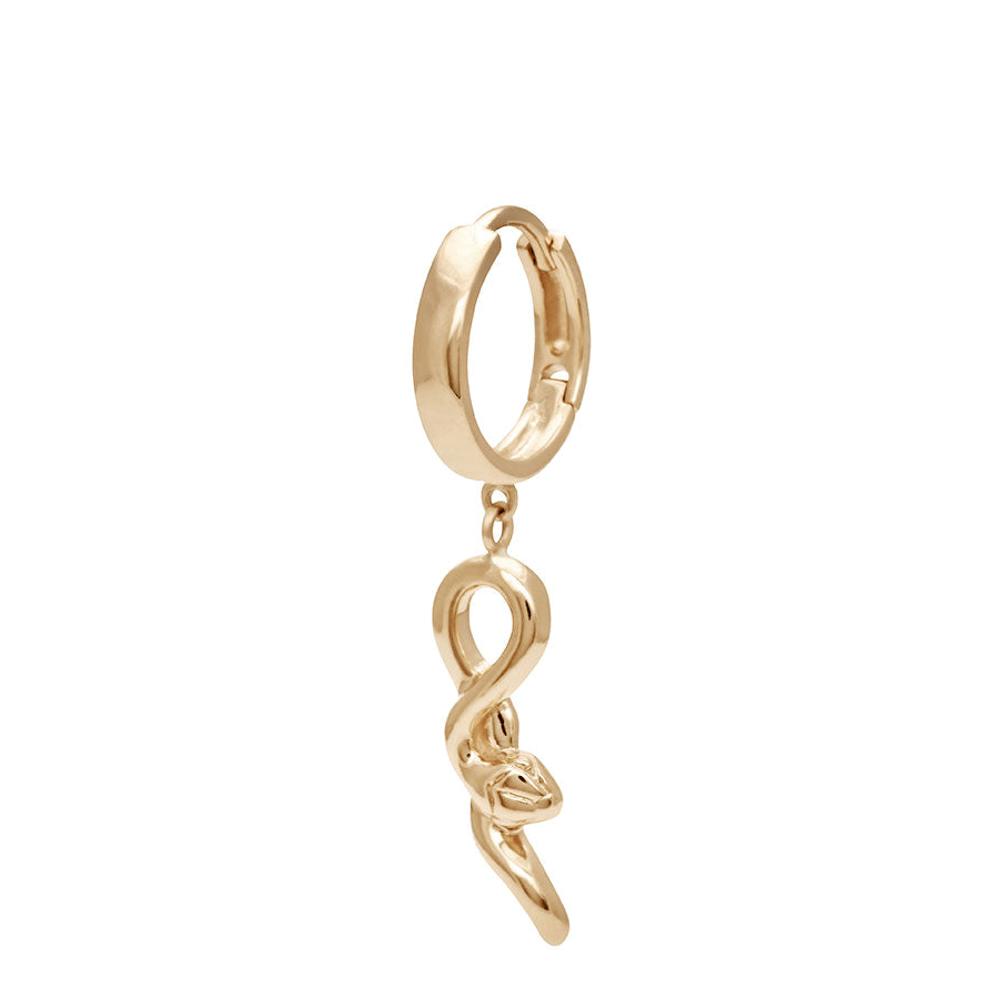 Petit Serpent Talisman Hoop (SINGLE) - 14k gold