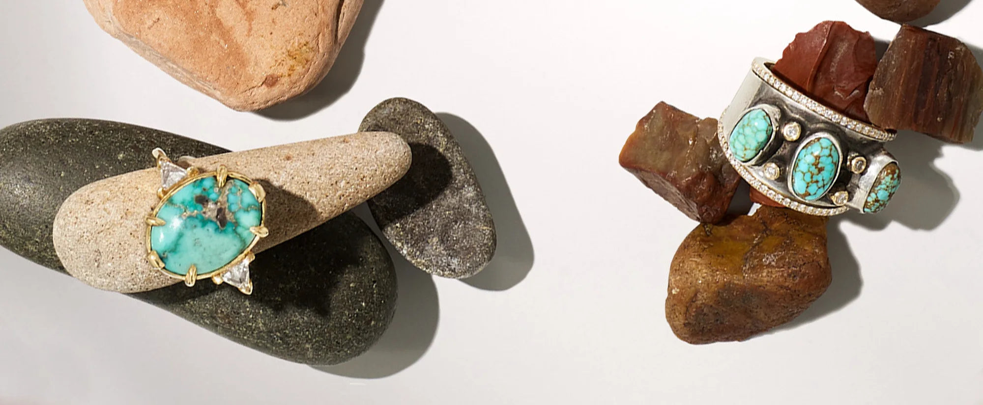 Men's and gender neutral wedding bands on anna sheffield's handmade objects dish