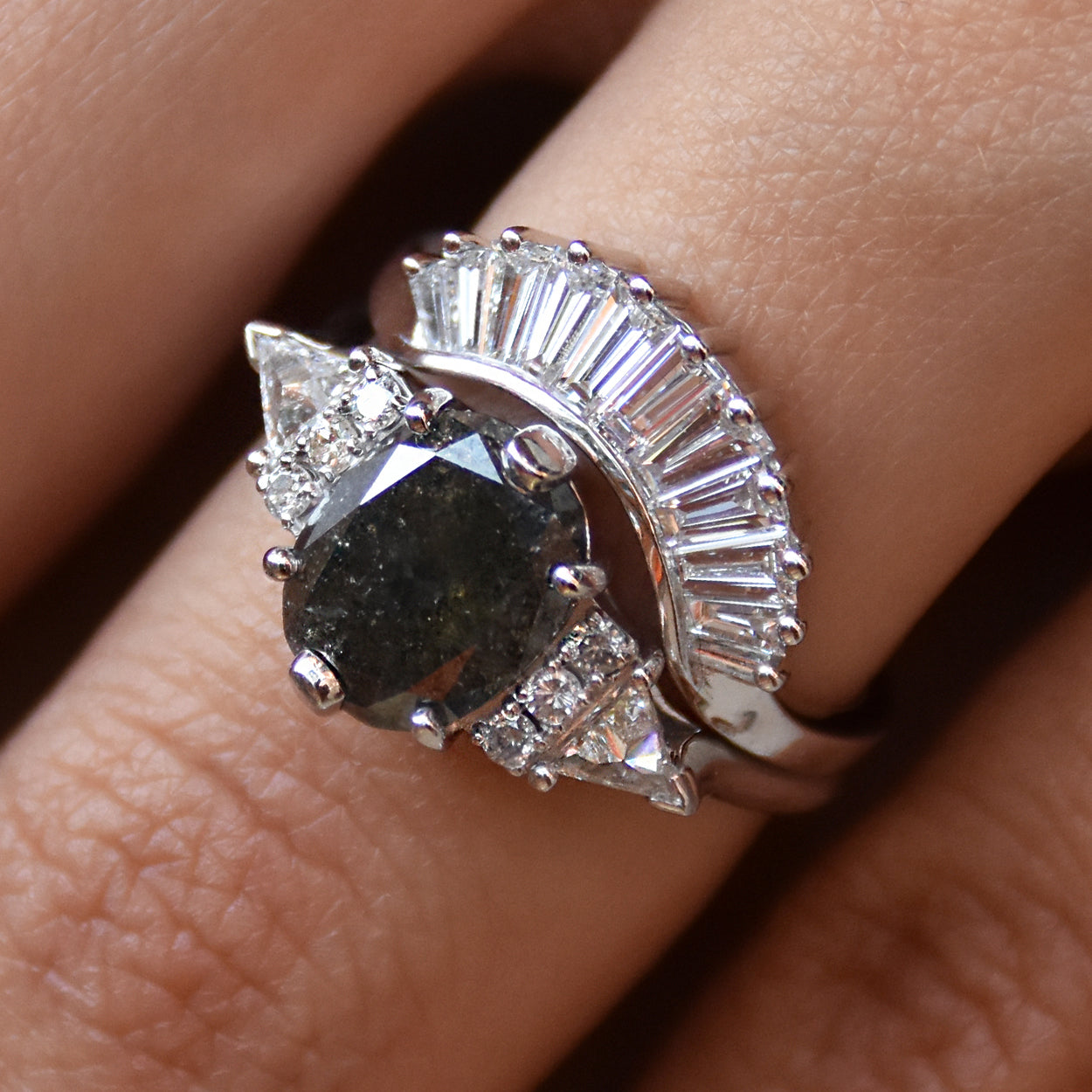 baguette diamond wedding band by anna sheffield