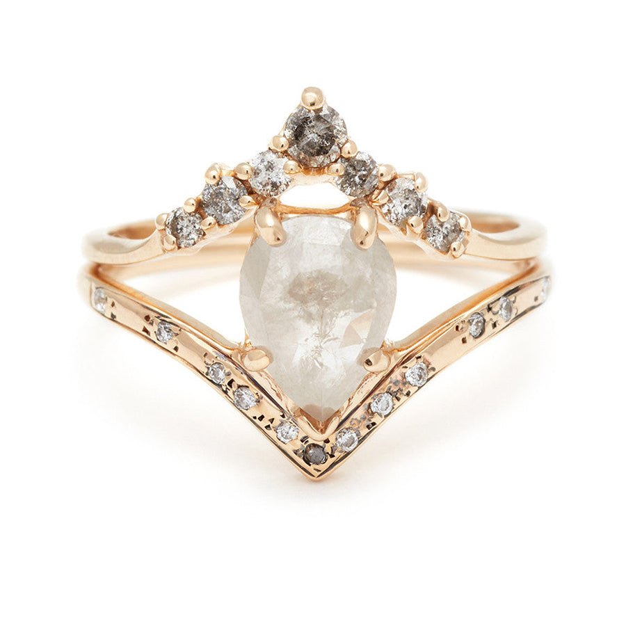 Celestine Orbit Pave Ring - Yellow Gold & Grey Diamond