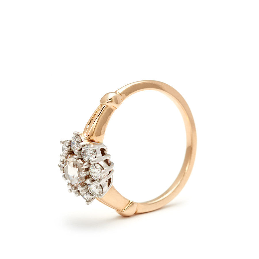 Petite Celestine Ring - 14k Gold & Champagne Diamond