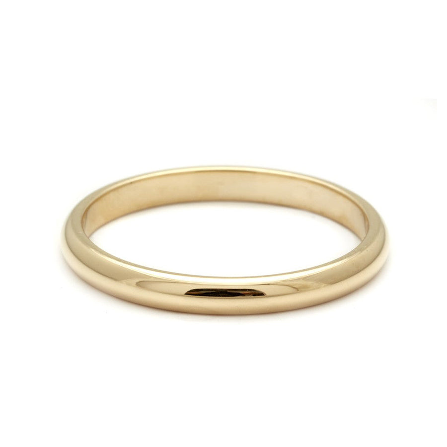 Classic Half Round Band - 14k Gold or Platinum
