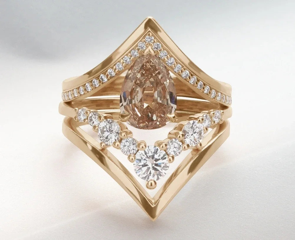 Champagne diamond ceremonial suite by Anna Sheffield