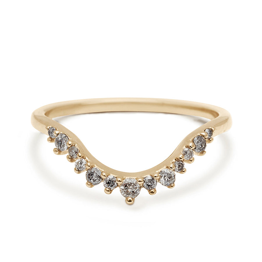 Celestine Curve Band 14k Gold & Diamonds