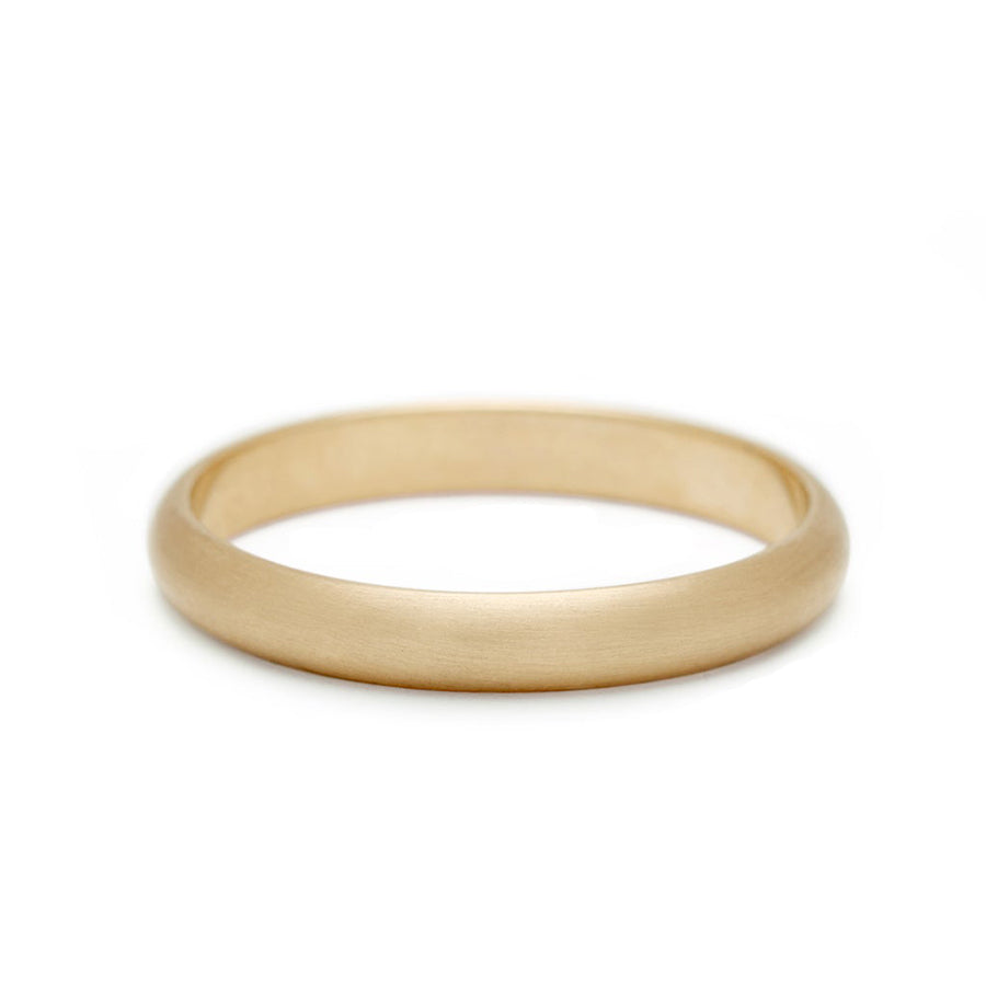 A 3mm classic round band with brushed finish set in yellow gold., Yellow Gold, Brushed