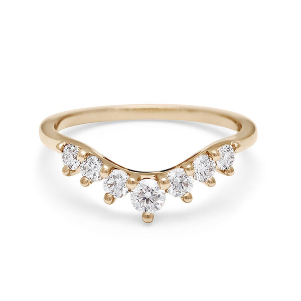 Cosmic Tiara Curve Band - 14k Gold & White Diamonds