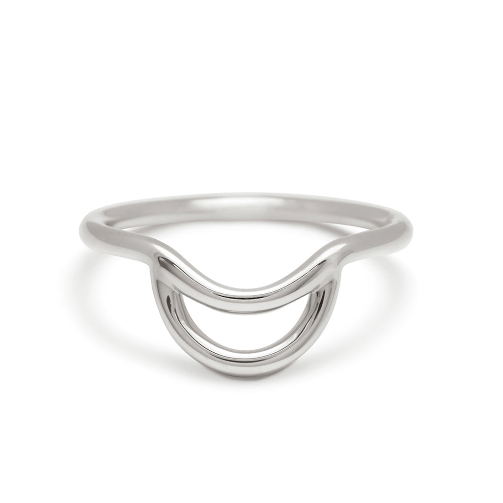 A helios band in solid gold set in white gold., White Gold