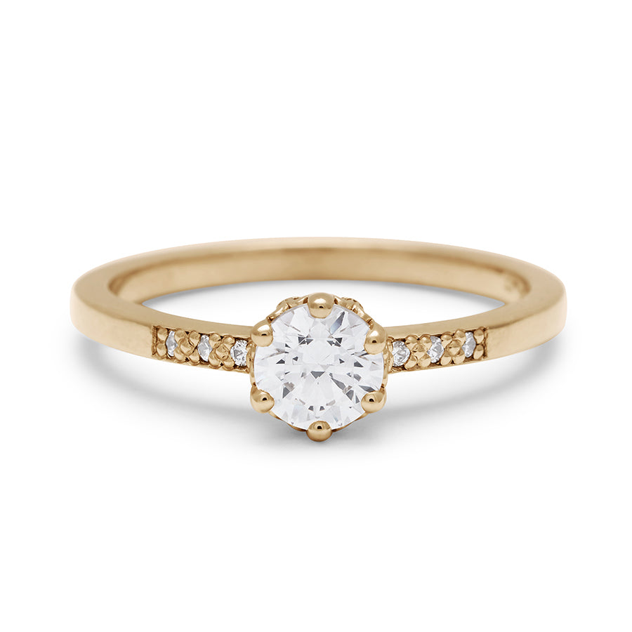 Hazeline Solitaire Ring 14k Gold & Diamond