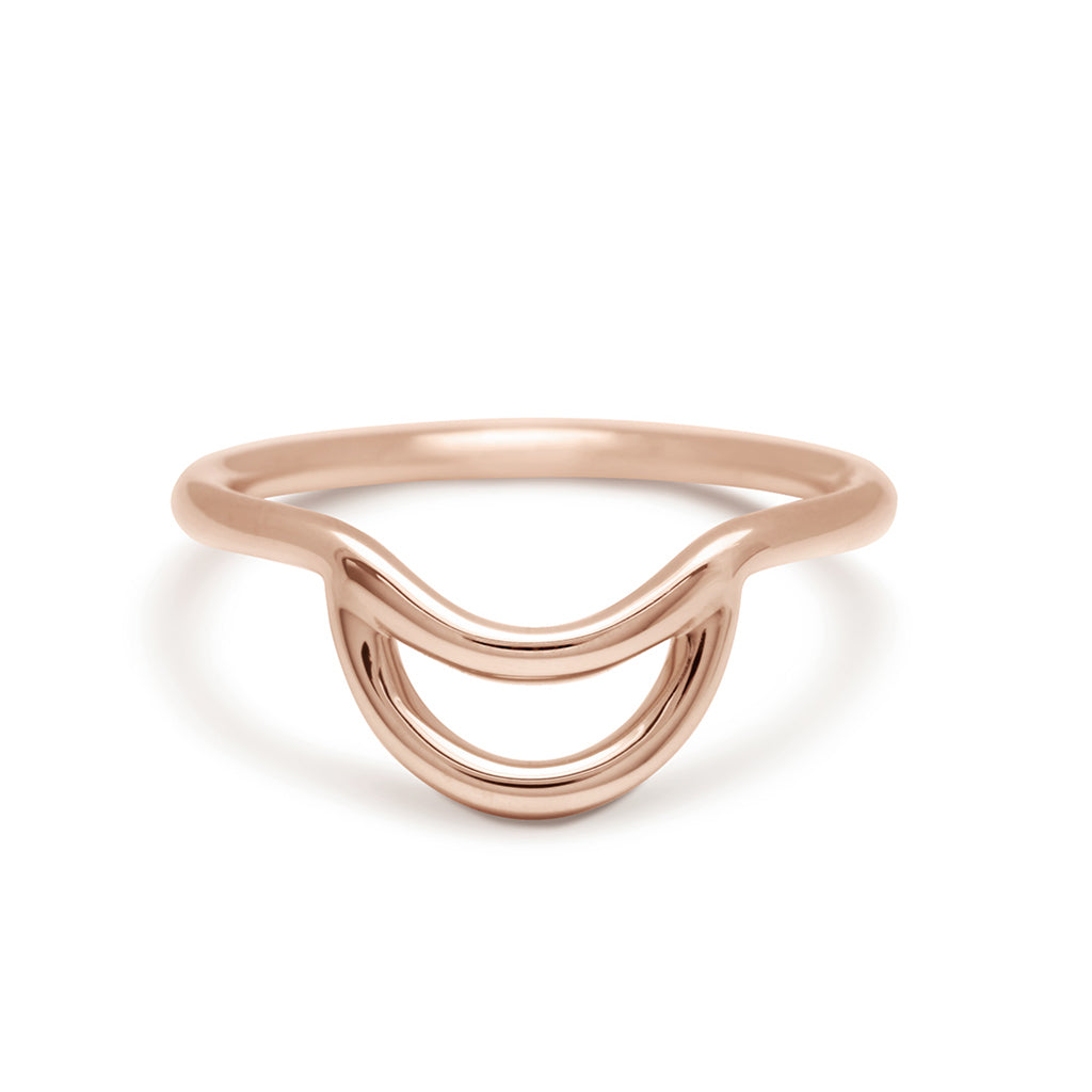 A helios band in solid gold set in rose gold., Rose Gold