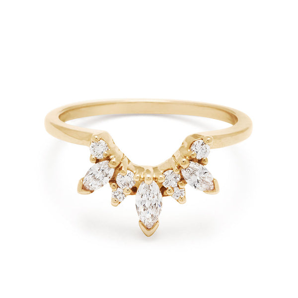Marquise Butterfly Tiara Band - 14k Gold & White Diamonds