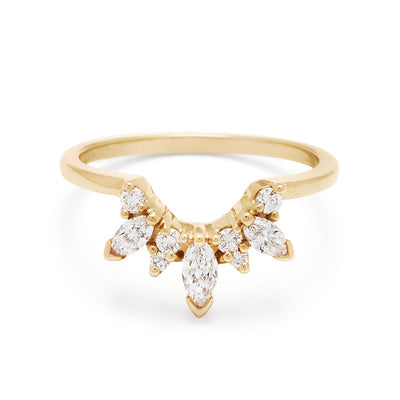 Marquise Butterfly Tiara Band - 14k Gold & White Diamonds