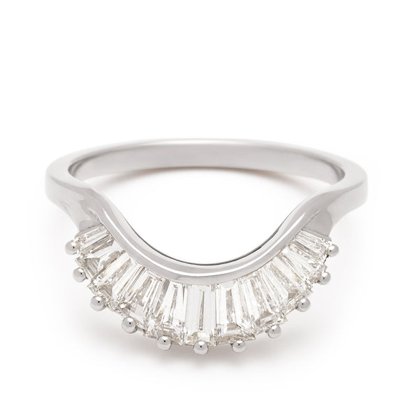 Theda Curve Band - White Gold & White Diamond