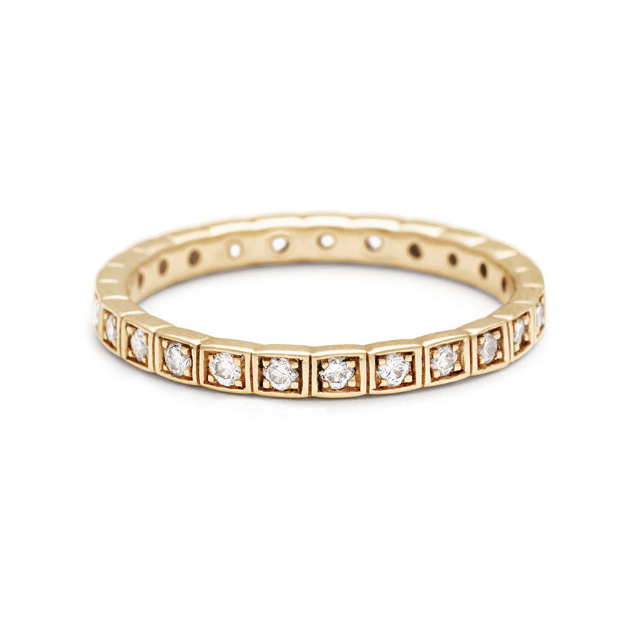 Wheat Eternity Band 14k Gold & Diamonds