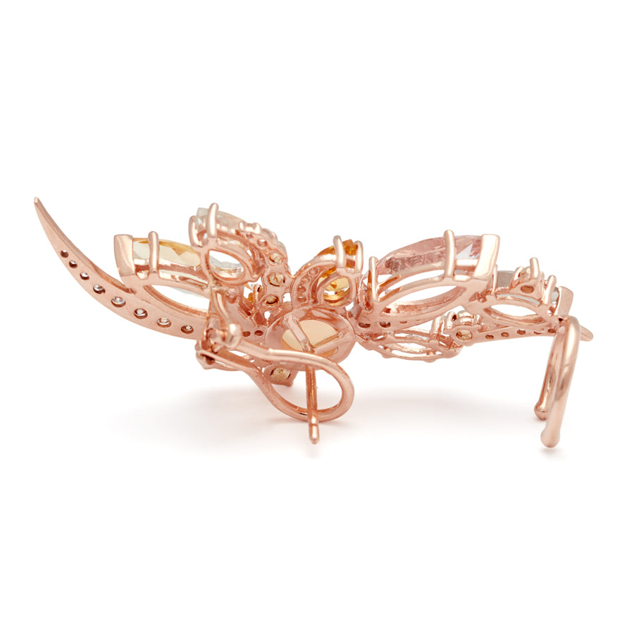 Swallowtail Earring (Rose Gold & Rose Quartz) - Was <s>$5,600<s/>