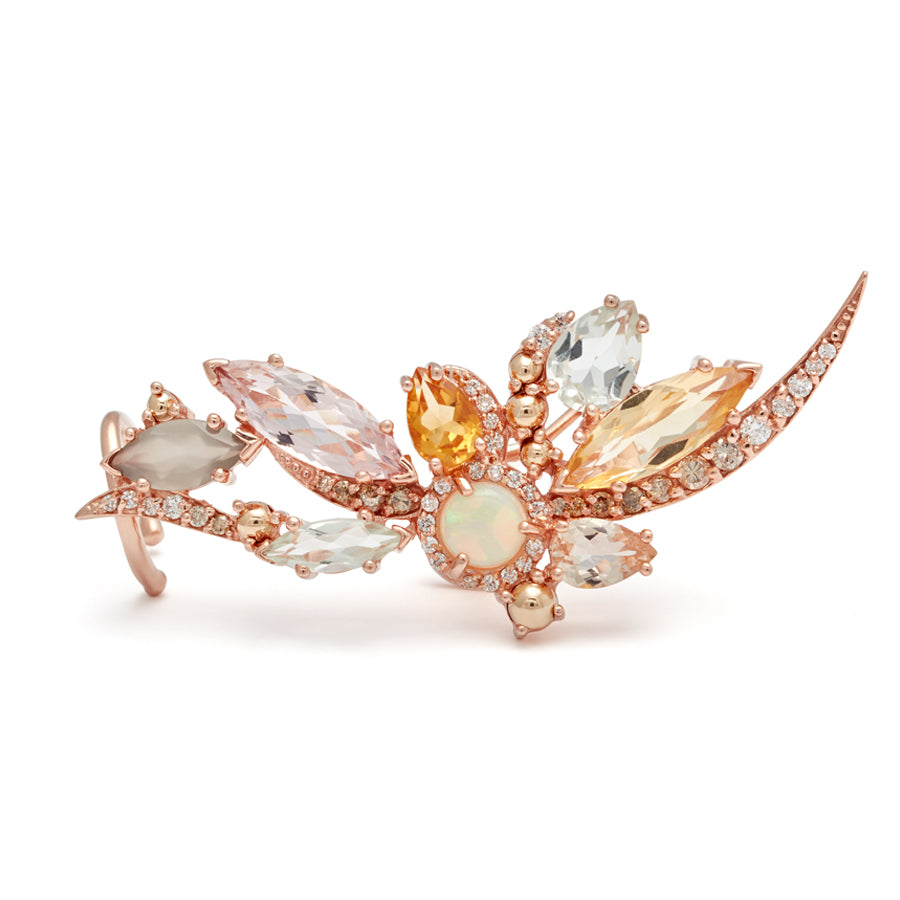 Swallowtail Earring (Rose Gold & Rose Quartz) - Was <s>$5,600<s/>