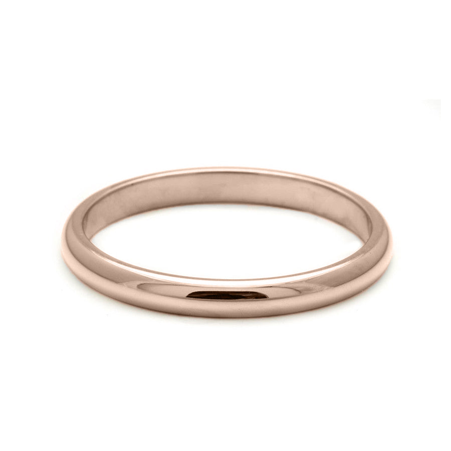 A 3mm classic round band set in rose gold., Rose Gold, Classic