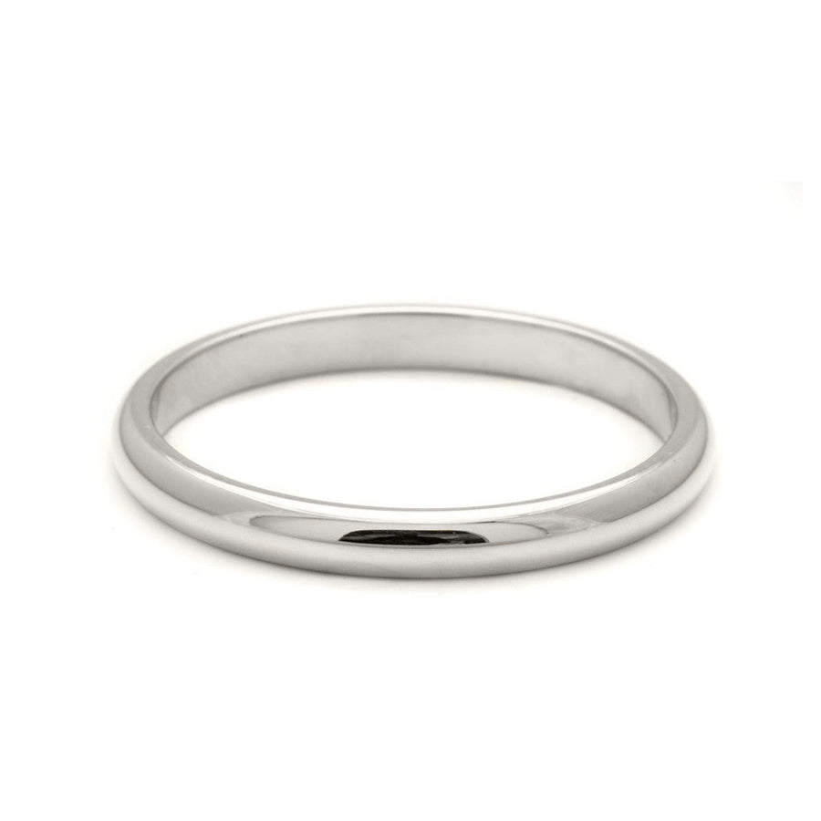 A 3mm classic round band set in white gold., White Gold, Classic