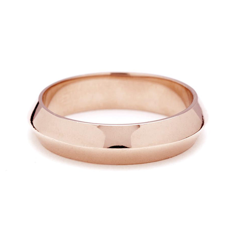 A 5mm knife edge band set in rose gold., Rose Gold